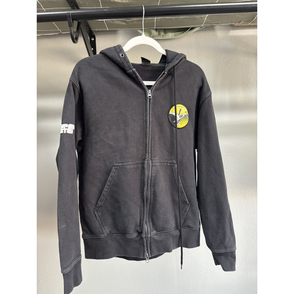 BT21 Hoodie Unisex Large Black Graphic Full Zip Sweatshirt Streetwear